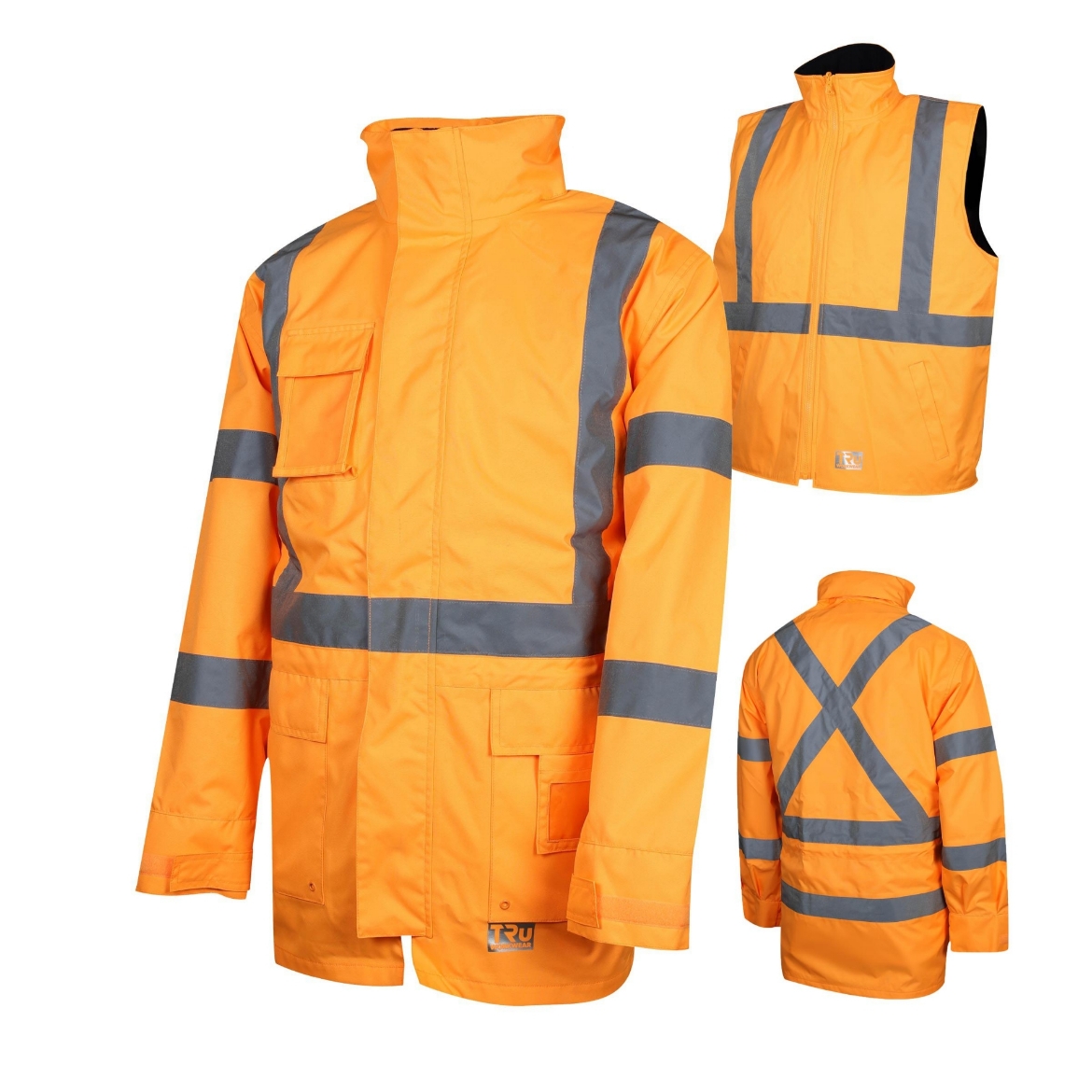 Picture of TRU Workwear 4 in 1 Polyester Oxford Jacket with Reflective Tape - NSW Rail