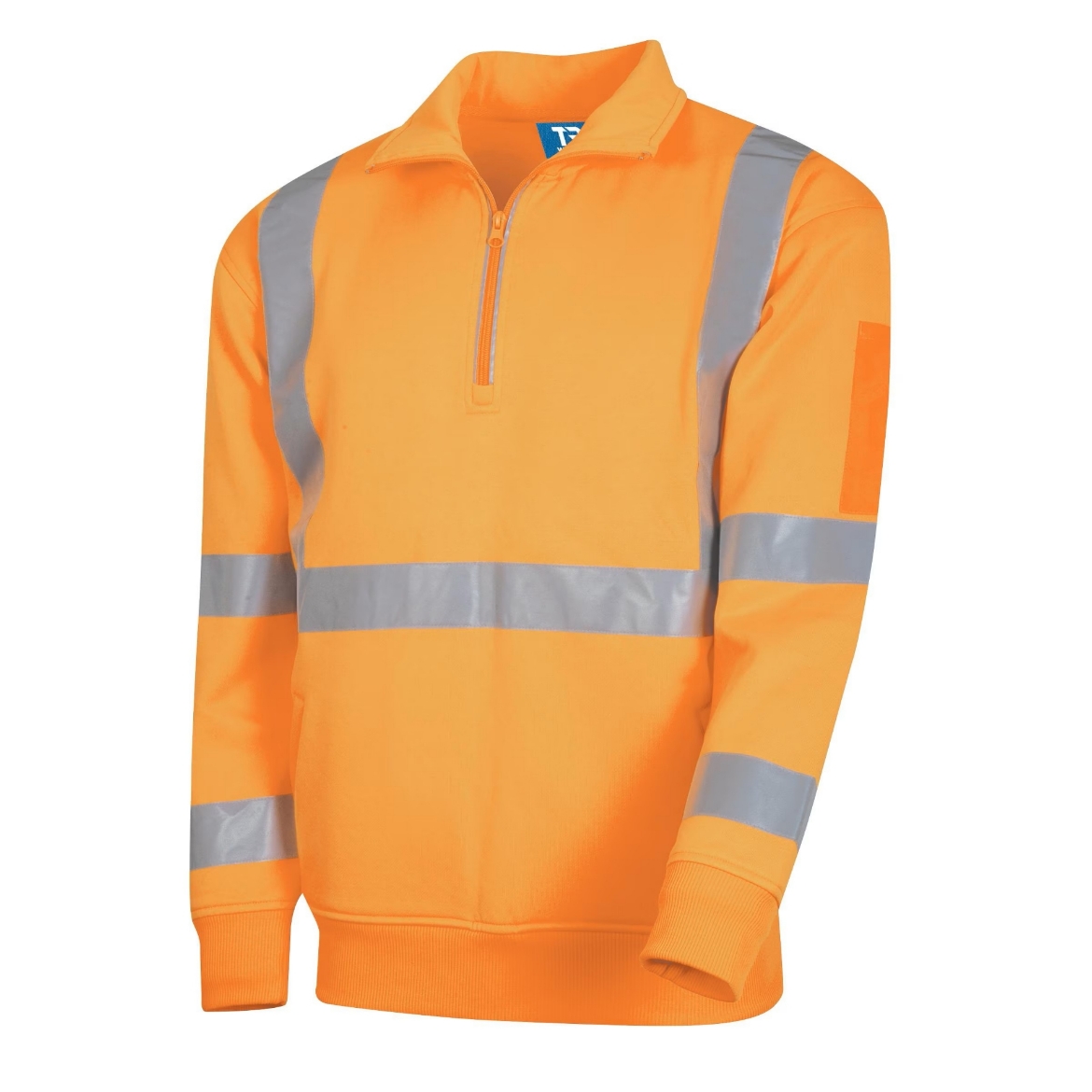 Picture of Tru Workwear 1/4 Zip Fleece Jumper with Reflective Tape - SP Orange