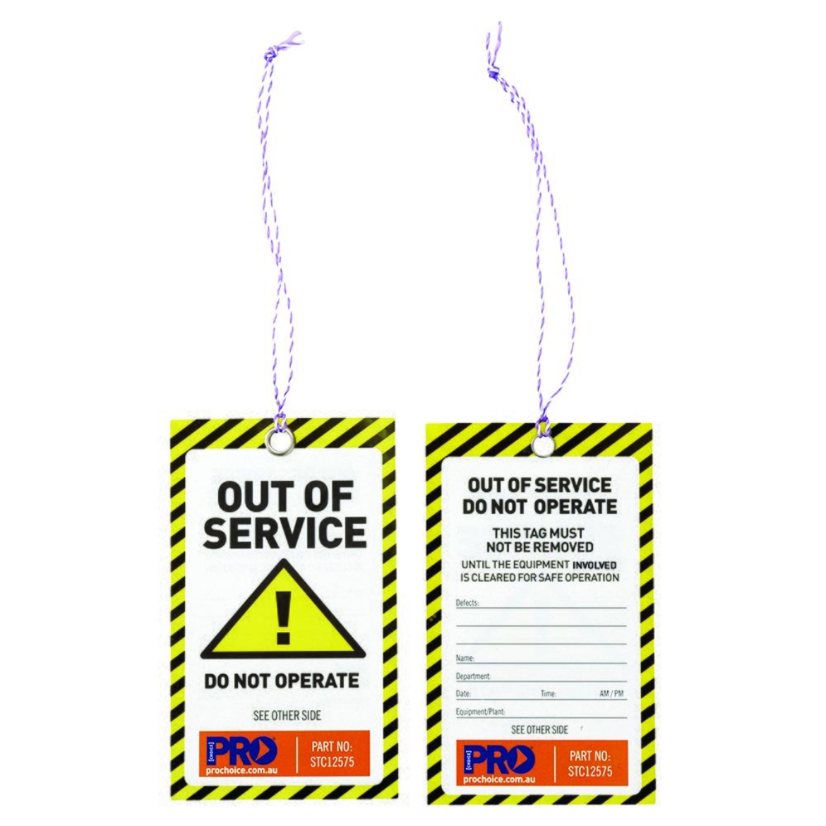 Picture of Safety Tag -125Mm X 75Mm Caution Out Of Service 100 Pack