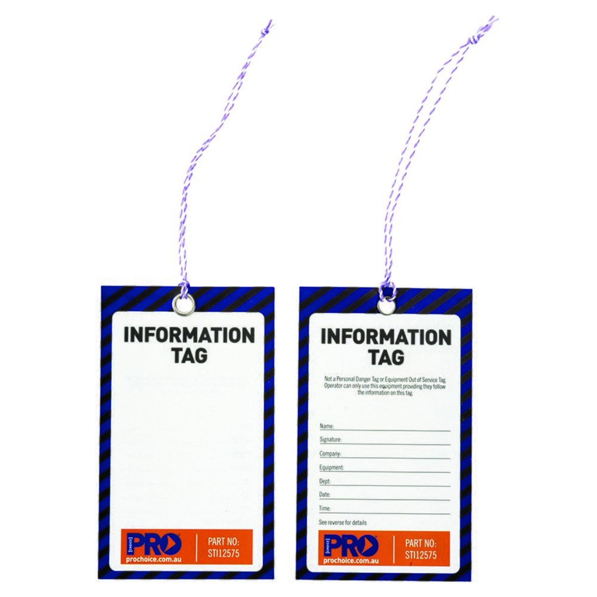 Picture of Safety Tag -125Mm X 75Mm Information (Blank) 100 Pack