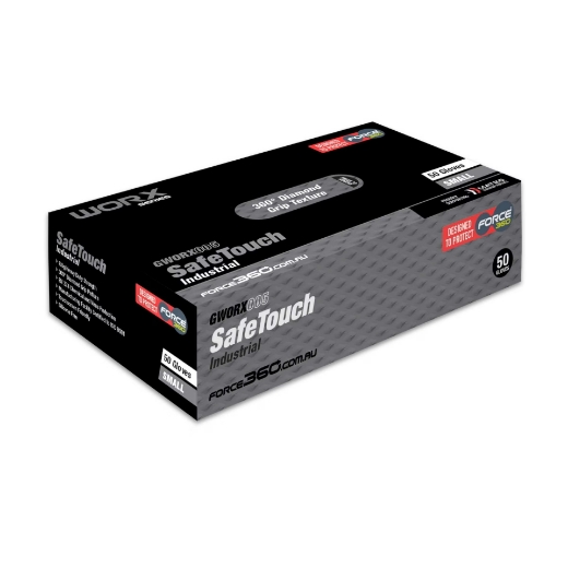 Picture of Force360 SafeTouch Disposable Nitrile - Industrial - Black 50 Per Pack