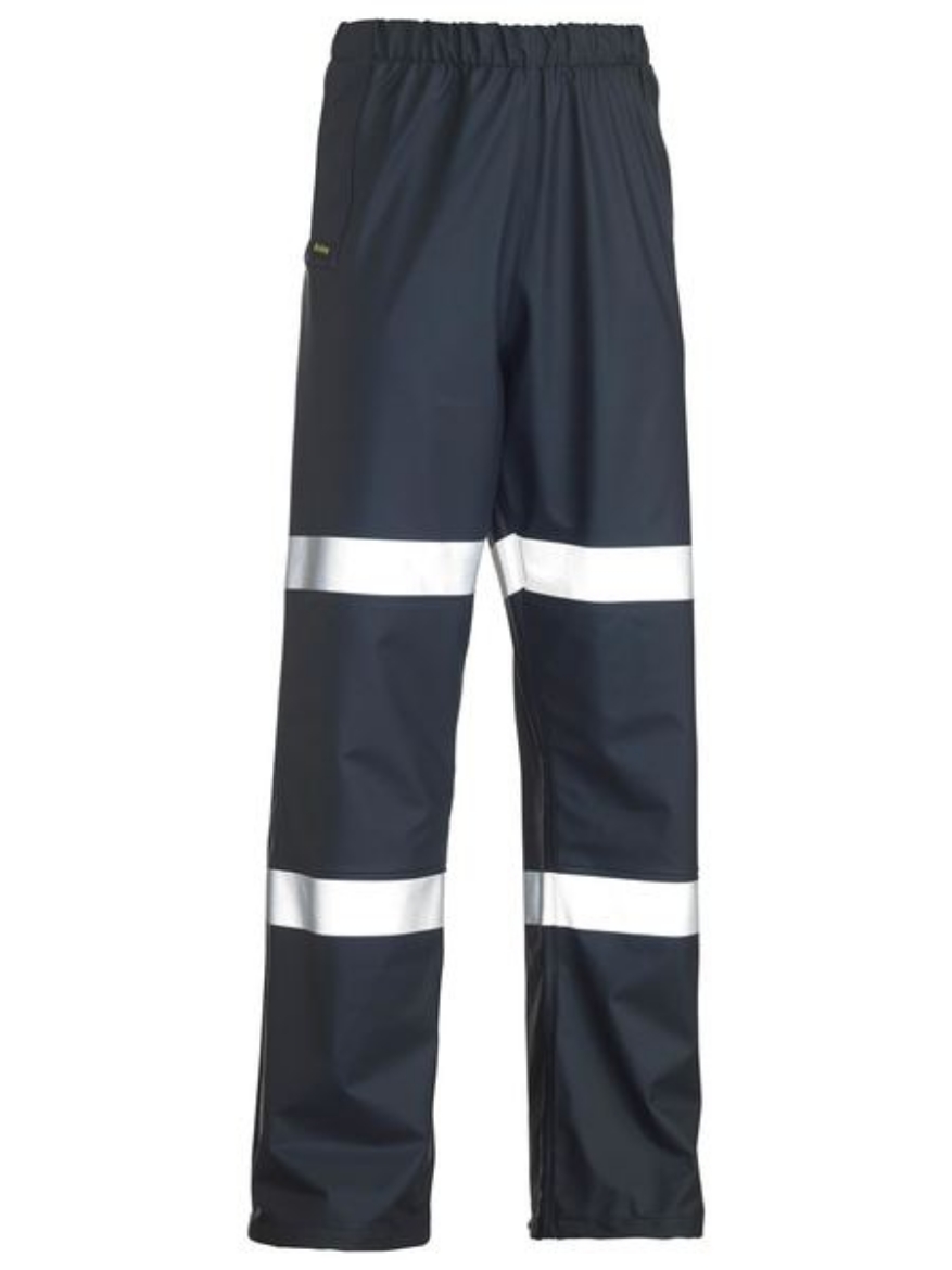 Picture of Bisley Taped Stretch PU Rain Pants - Navy