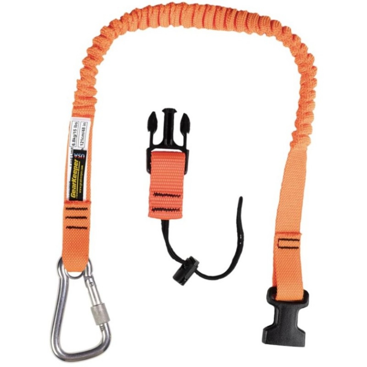 Picture of Gear Keeper 3/4" Super Coil - Stainless Steel Carabiner / Side Release Lanyard - 6lb.2.7kg