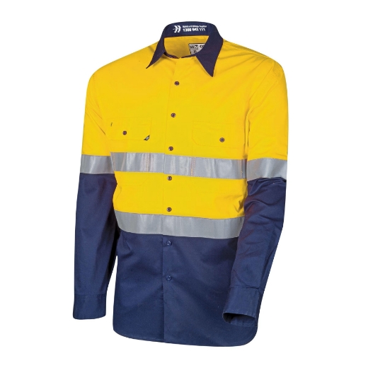 Picture of TRU Workwear Lightweight Vented Hi-Vis Drill Shirt with Reflective Tape