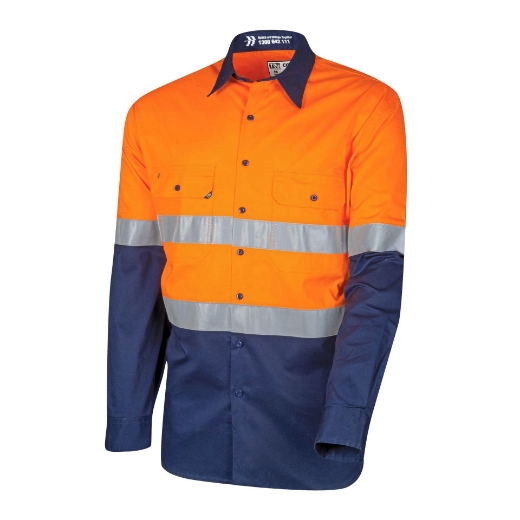 Picture of TRU Workwear Lightweight Vented Hi-Vis Drill Shirt with Reflective Tape