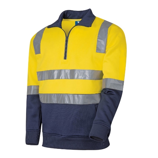 Picture of TRU Workwear 1/4 Zip Fleece Jumper with Reflective Tape