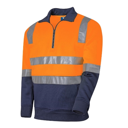 Picture of TRU Workwear 1/4 Zip Fleece Jumper with Reflective Tape
